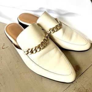 White Calvin Klein Leather Frieda Mule US9